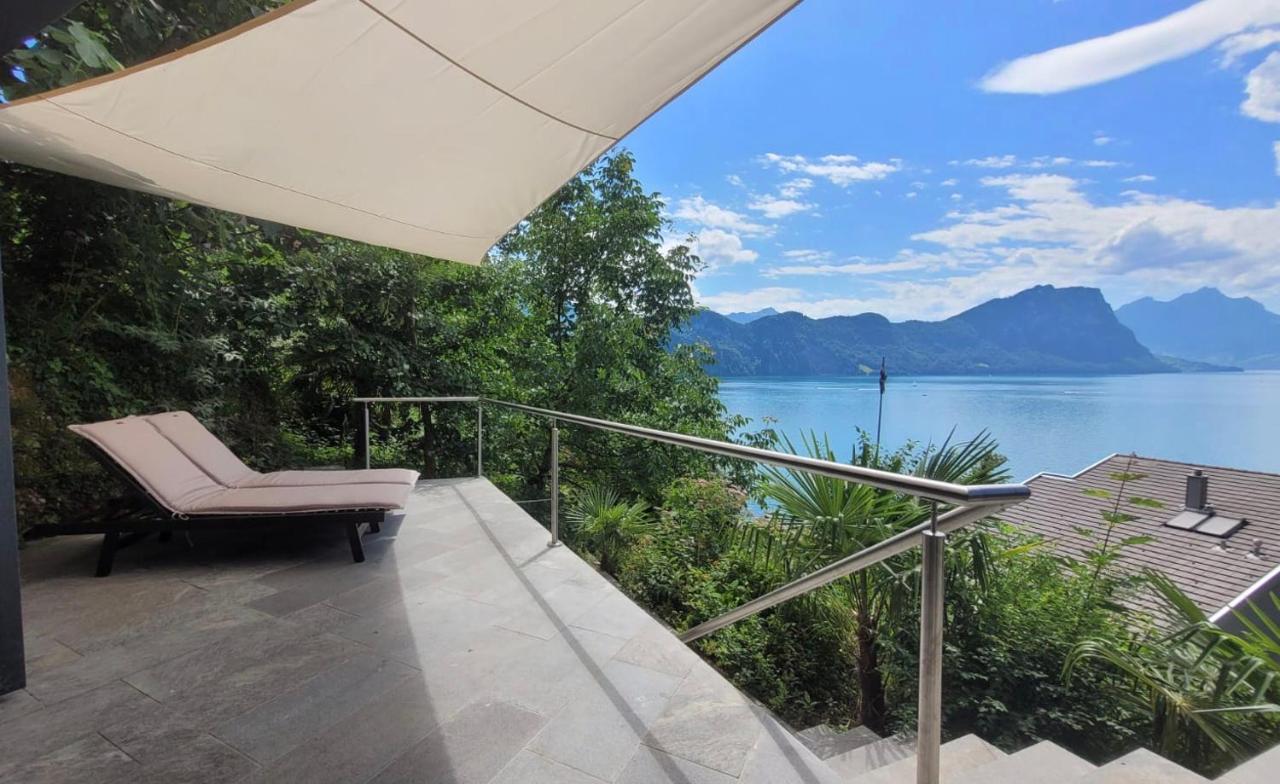 Villa Bootsmann Mit Spektakulaerer Seesicht Nahe Badestrand Vitznau Exterior photo