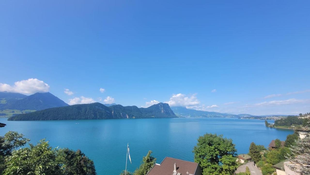 Villa Bootsmann Mit Spektakulaerer Seesicht Nahe Badestrand Vitznau Exterior photo