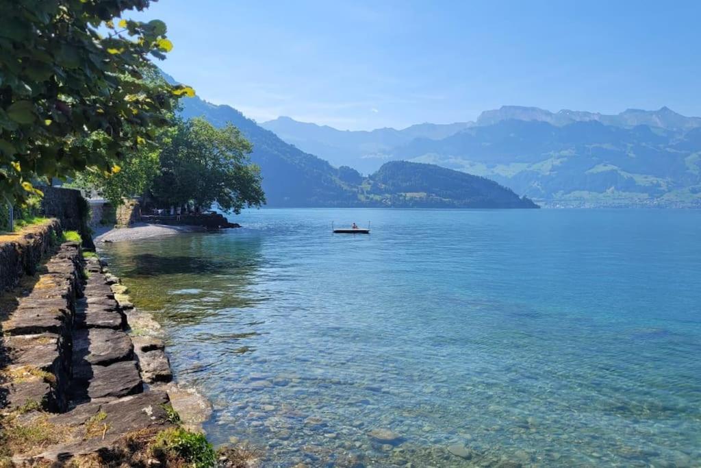Villa Bootsmann Mit Spektakulaerer Seesicht Nahe Badestrand Vitznau Exterior photo